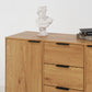 Side Panel Buffet Cabinet with 3 Drawers and 2 Doors, Natural Wood Finish for Kitchens and Dining Rooms