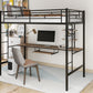 Loft Bed with Desk and Shelf   Space Saving Design Twin