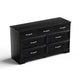 Modern 3-Drawer Bedroom Chest of Drawers, 7-Drawer Dresser with Metal Pulls, Black Finish