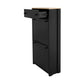 ONTREND with 2 flip drawers, top shoe cabinet with drawers, independent shoe rack with adjustable panel, for hallway use, black