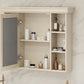 35'' x 28'' Blue Wall Mounted Bathroom Storage Cabinet with Mirror Door, Modern Bathroom Wall Cabinet with Mirror