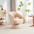 Swivel Accent Chair Armchair  Round Barrel Chair in Fabric for Living Room Bedroom Nude Teddy