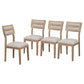 TREXM Classic 6-Piece Dining Set with Table, 4 Upholstered Chairs, and Bench, Natural Wood Wash