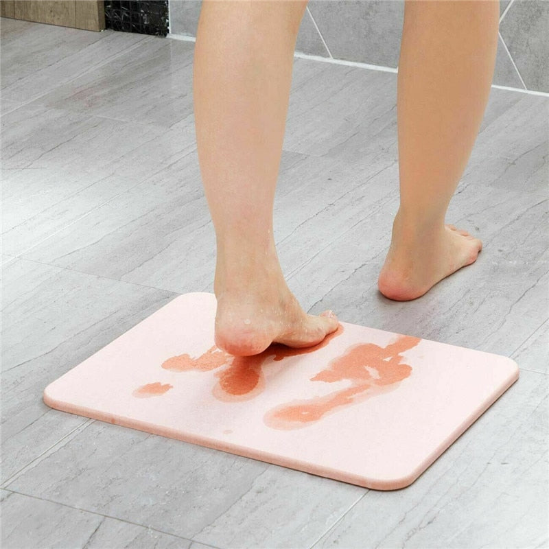 Anti Slip Bath Mat Loofah Shower Rug Bathroom Carpet Water Drains Bathtub Quick Dry Pda