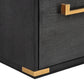 70-Inch Classic Executive Desk with Metal Trim, 2 File Drawers, USB Ports, and Sockets, Black Finish