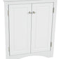 White Triangle Bathroom Storage Cabinet with Adjustable Shelves, Freestanding Floor Cabinet for Home Kitchen