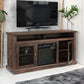 Contemporary TV Media Stand with 18" Fireplace Insert, Entertainment Console for TVs Up to 65 Inches