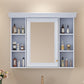 35'' x 28'' Blue Wall Mounted Bathroom Storage Cabinet with Mirror Door, Modern Bathroom Wall Cabinet with Mirror