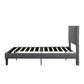 Queen Size Upholstered Platform Bed Frame Wood Slat Support Grey