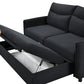 3-in-1 Convertible Sleeper Sofa Bed, Modern Fabric Loveseat with Pullout Bed, Perfect for Small Spaces, Black