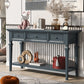 TREXM Classic Retro Style Console Table with Three Top Drawers and Open Style Bottom Shelf (Navy)