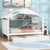 Wood Full Size House Bed with Twin Size Trundle and Storage  White