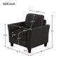 Living Room Armrest Single Sofa, Modern and Comfortable Design in Black Finish