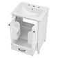 24" Bathroom Vanity with Sink, Solid Wood and MDF Cabinet with One Drawer and Doors, White Finish