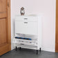 Independent shoe rack storage box with drawers and metal legs, modern shoe cabinet with 2 flippable drawers