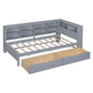 Wooden Twin Size DayBed with 2 Drawers, DayBed with Storage Shelf and USB Charging Ports,Grey