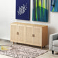 62.20" Elegant 4-Door Rattan Storage Cabinet, Decorative Design for Bedrooms, Living Rooms, and Offices