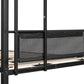 Metal double bed with casters/sturdy frame/no noise/comfortable guardrail/2 side ladders/no need for spring box