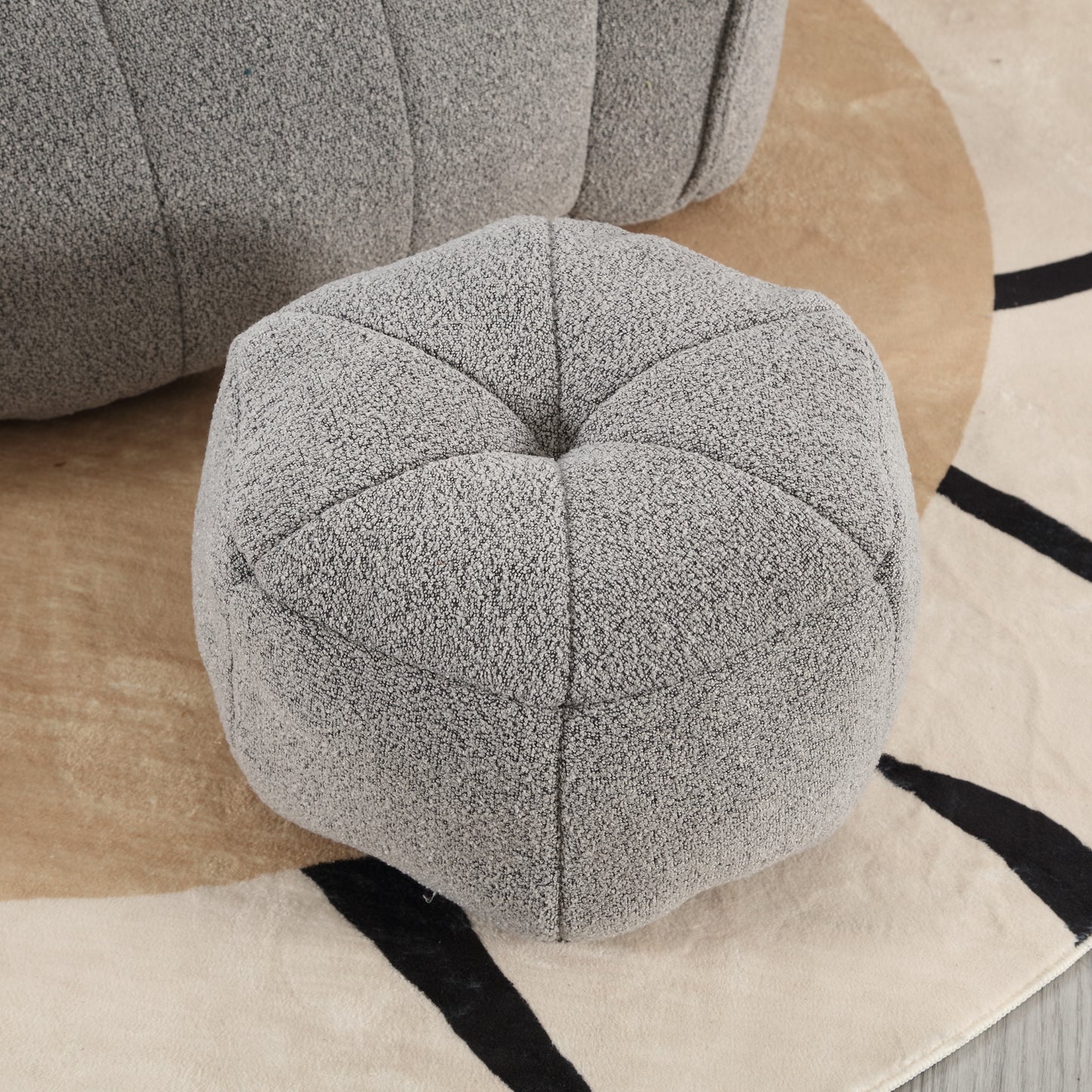 Soft Bean Bag Chair with High Resilient Foam(Chips)for living room and bedroom,Comfortable Square Lazy Sofa with Footstool