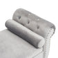 Banco otomano multifuncional de terciopelo con 1 almohada, elegante y práctico para salas de estar, gris