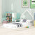 Twin Size Wood Floor Bed with House-shaped Headboard  White