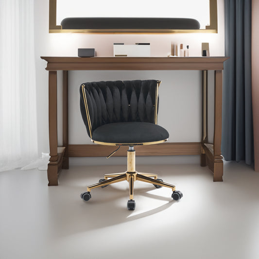 Adjustable Office Desk and Chair Set Black