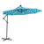 10 FT Solar LED Patio Outdoor Umbrella Hanging Cantilever Umbrella Offset Umbrella Easy Open Adustment with 32 LED Lights