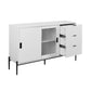 Modern characteristic storage cabinet side panel with glass sliding door and 3 drawers, dining table cabinet in white color