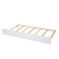 Full Size Platform Bed with Trundle and Shelves, White