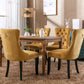 High-end Tufted Solid Wood Contemporary Velvet Upholstered Dining Chair with Wood Legs Nailhead Trim 2-Pcs Set Gloden