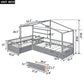 Twin Size House Platform Bed with Three Storage Drawers Gray