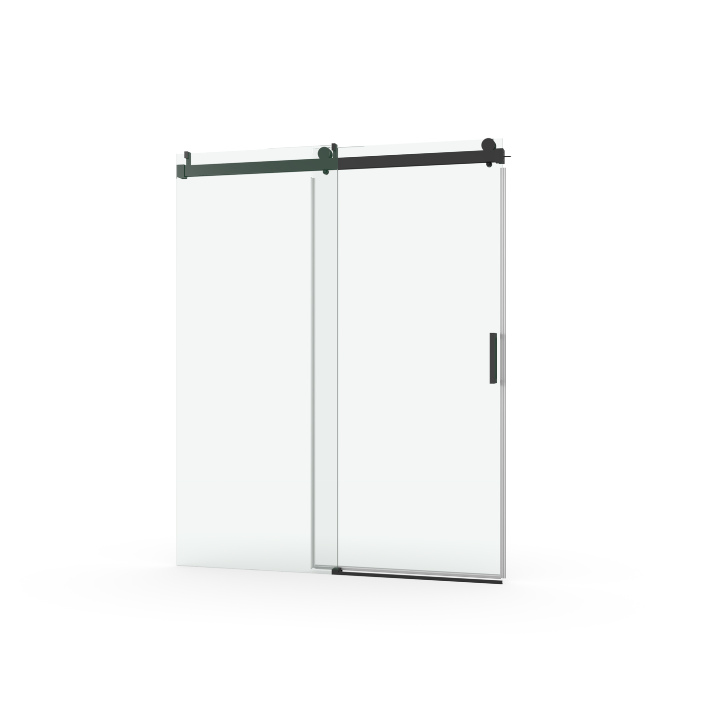 Elan 56 to 60 in. W x 76 in. H Sliding Frameless Soft-Close Shower Door with Premium 3/8 Inch (10mm) Thick Tampered Glass in Matte Black 22D01-60MB