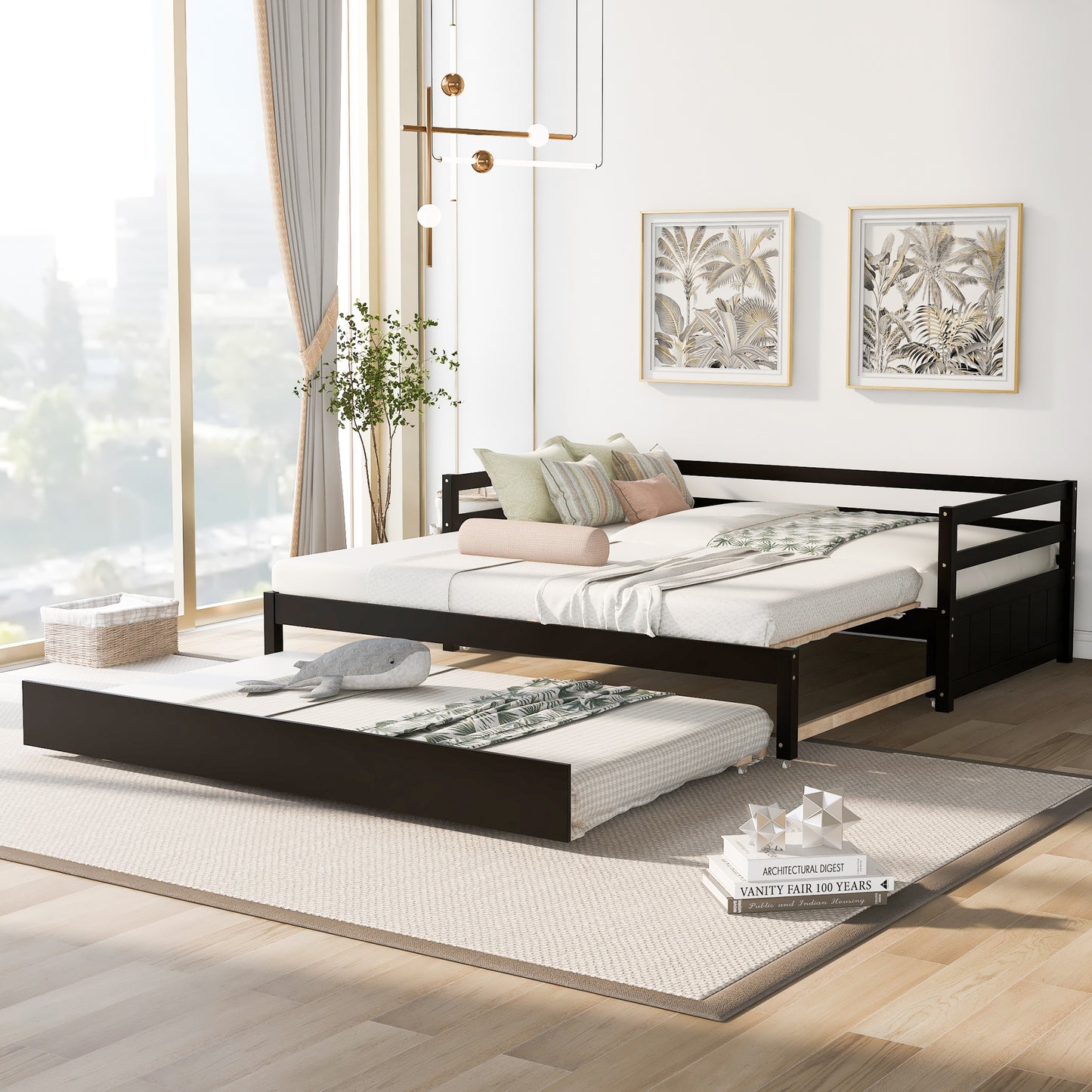 Twin or Double Twin Daybed with Trundle Espresso