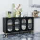 Modern Accent Sideboard Cabinet with Acrylic Doors, Freestanding Storage Cupboard in Black Finish