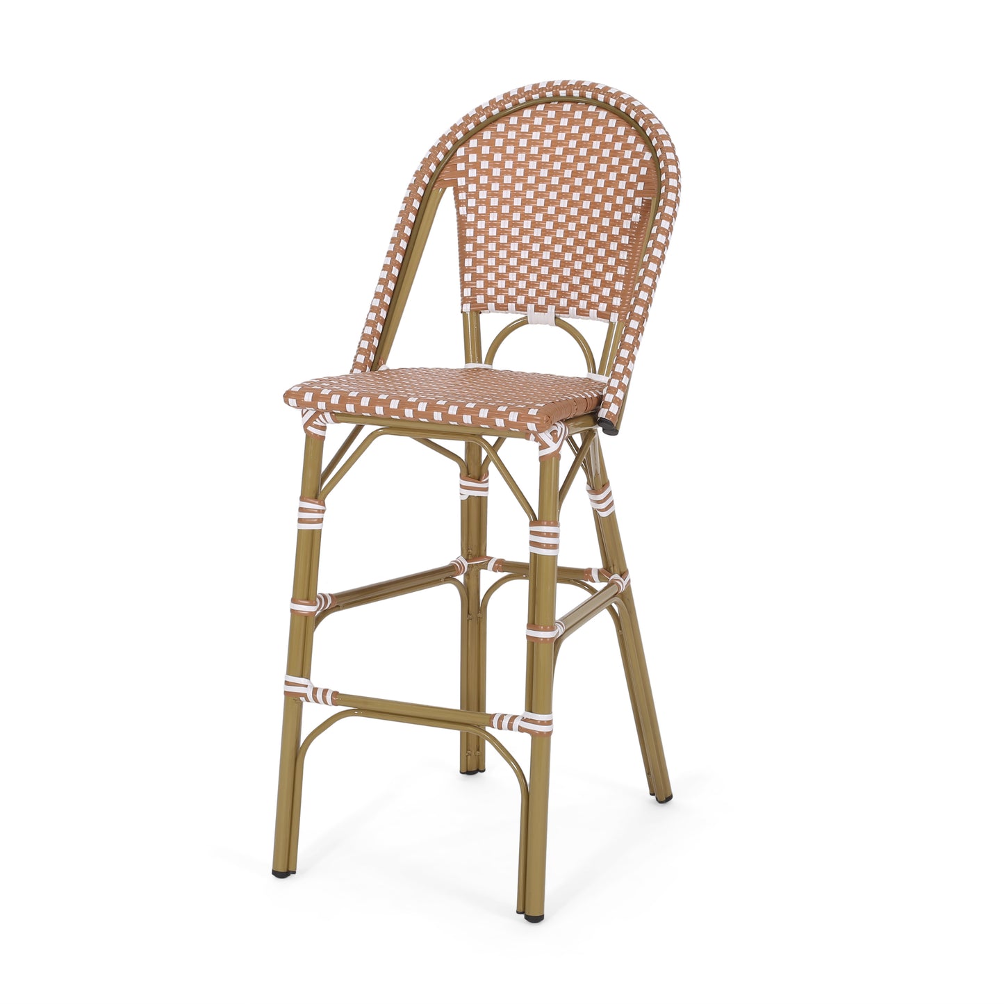 Wicker Bar Stool with Aluminum Frame (Set of 2)