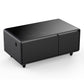 Modern Smart Coffee Table with Built-In Fridge, Bluetooth Speaker, Wireless Charging, and Touch Control Panel, Black