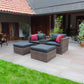 5 Pieces Outdoor Patio Garden Brown Wicker Sectional Conversation Sofa Set