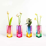 Simple Nordic Ins Acrylic Vase Square Column Glass Bubble Vase