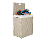 Laundry Hamper With Lid PE Rattan Powder Coating Frame Clothes Hampers with 02 Removable Bags, 100L, Grey Color