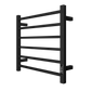 Towel Warmer 6 Bar Electric Heated Towel Rack Wall Mount Plug-in/Bath Towel Heater Matt-Black - Timer