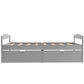 Twin size platform bed, with two drawers, gray