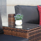 5 Pieces Outdoor Patio Garden Brown Wicker Sectional Conversation Sofa Set