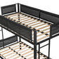 Metal double bed with casters/sturdy frame/no noise/comfortable guardrail/2 side ladders/no need for spring box