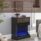 25-Inch Stand Side Table with 3-Sided Glass Electric Fireplace, Perfect for Living Rooms and Bedrooms