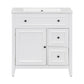 30" Bathroom Vanity with Sink Top, Solid Wood Cabinet with Door and Two Drawers, White