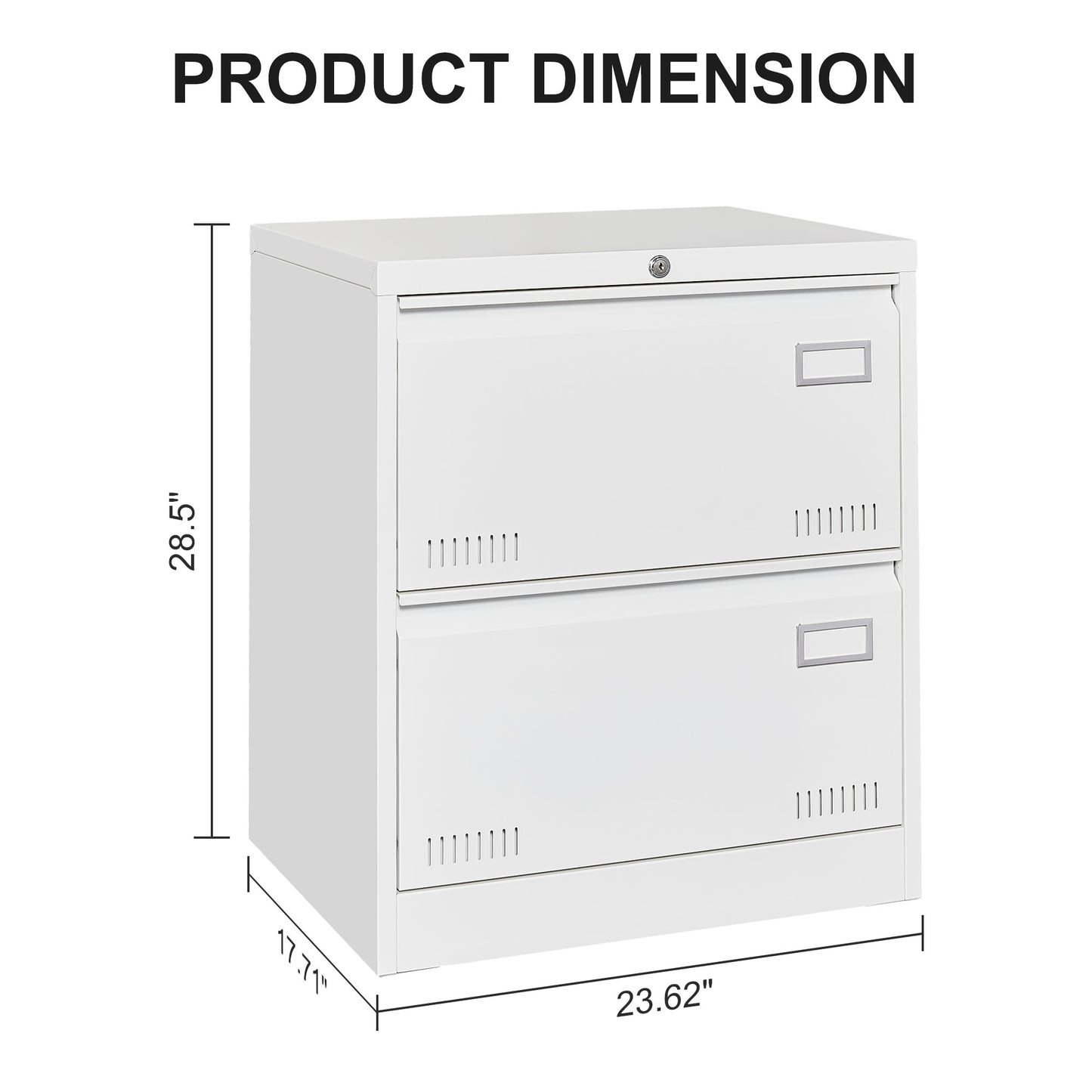 Horizontal file cabinet, 2 drawers, white file cabinet with lock, metal file cabinet with lock, 3 drawers, legal office cabinet