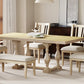 Traditional 6-Piece Trestle Extendable Dining Table Set with Removable Leaf, Padded Chairs, and Bench, Natural Finish