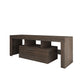 Simple modern TV stand Brown TV bracket with LED Color Changing Lights for Living Room