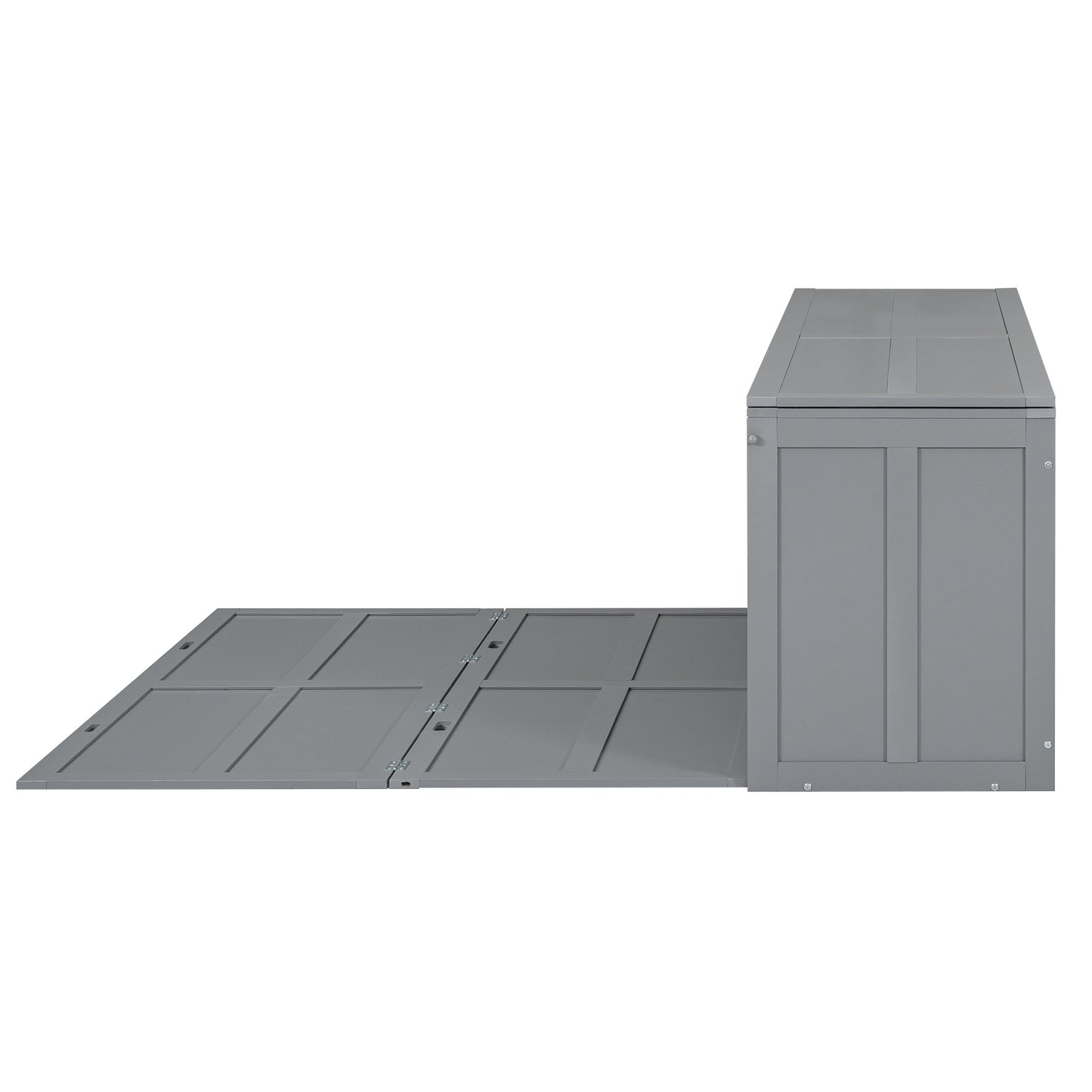 Queen Size Murphy Bed with Rotable Desk  Gray