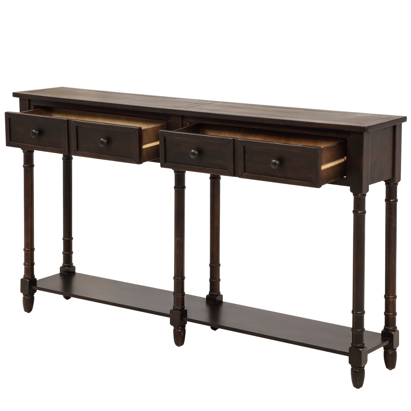 TREXM Console Table with 2 Storage Drawers and Bottom Shelf, Easy Assembly for Living Rooms and Entryways, Espresso